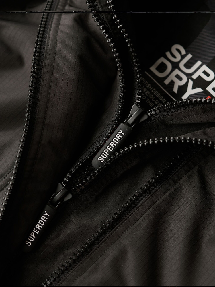 Superdry Black/Coral Hooded Mountain Windbreaker Jacket - Image 6 of 6