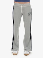 Серый меланж - Superdry Athletic в полоску Flare 100% Cotton Joggers - Изображение 1 из 6
