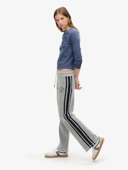 Серый меланж - Superdry Athletic в полоску Flare 100% Cotton Joggers - Изображение 3 из 6