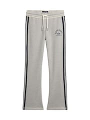 Серый меланж - Superdry Athletic в полоску Flare 100% Cotton Joggers - Изображение 4 из 6