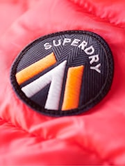 Superdry Hyper Fire Pink Hooded Fuji Quilt Padded Jacket - Image 6 of 6