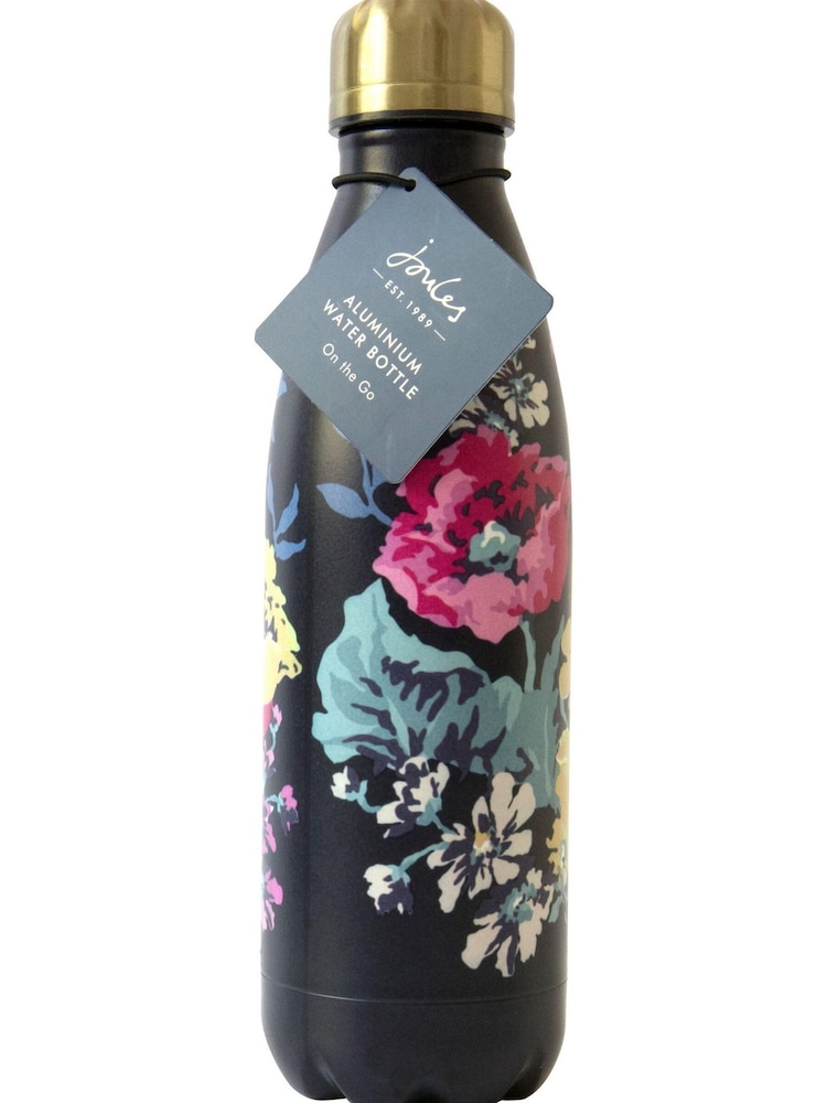 Joules Navy Floral Water Bottle - Image 1 of 2