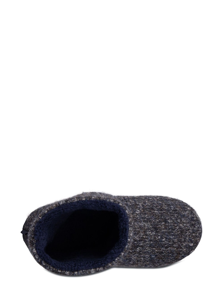 Totes Navy Mens Rib Knit Boots Slippers - Image 5 of 5 Totes Navy Mens Rib Knit Boots Slippers - Image 5 of 5
