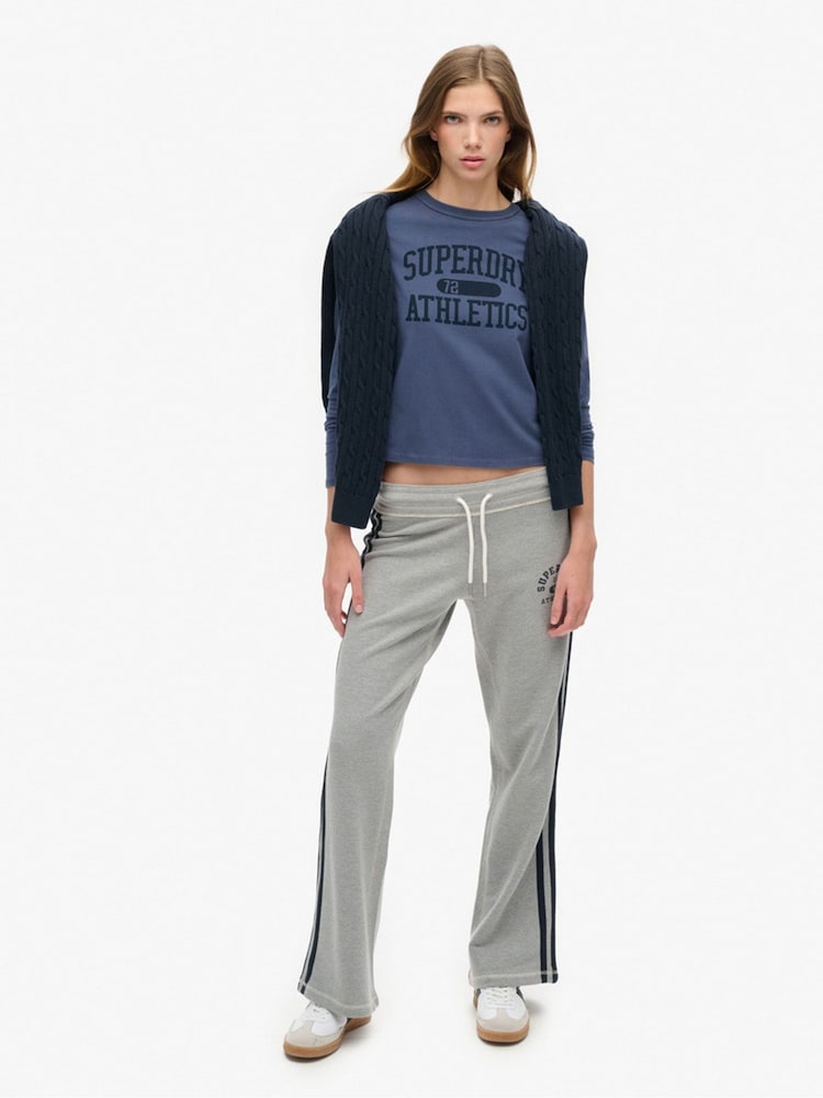 Superdry Mariner Navy Athletic Ringer Slim Long Sleeve Top - Image 3 of 6