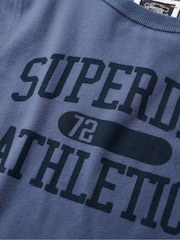 Superdry Mariner Navy Athletic Ringer Slim Long Sleeve Top - Image 6 of 6