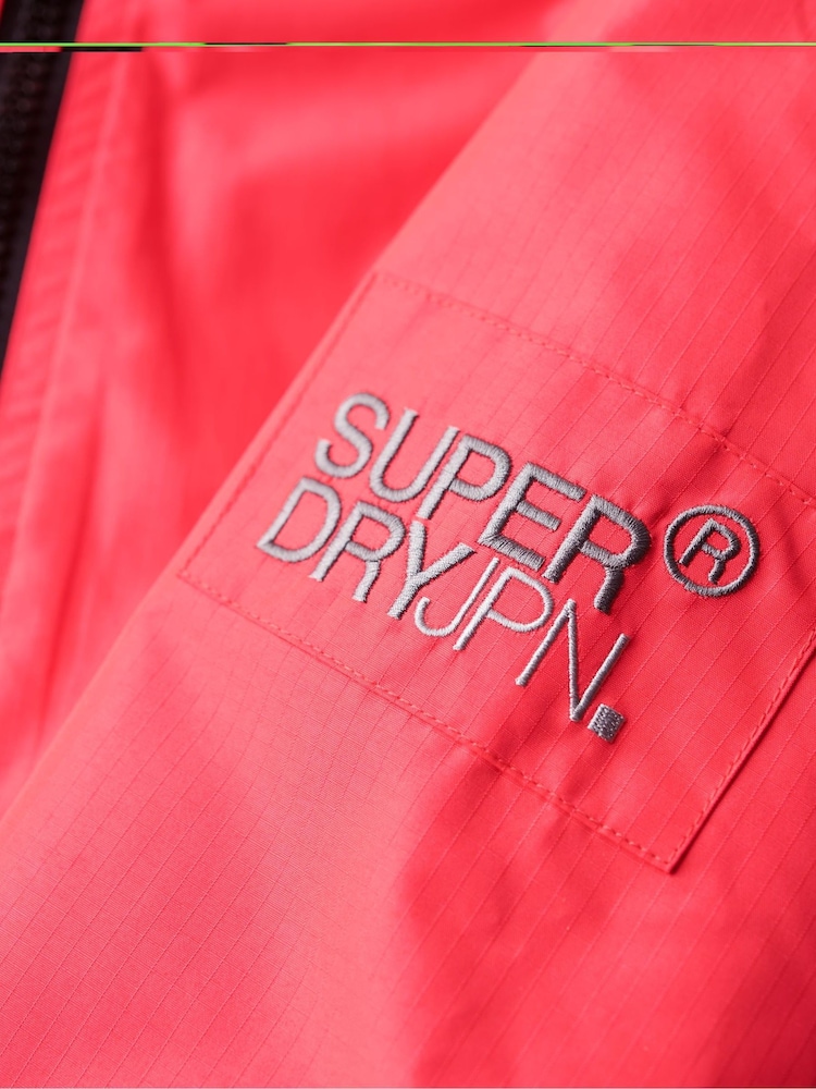 Superdry Hyper Fire Pink Hooded Mountain Windbreaker Jacket - Image 6 of 6