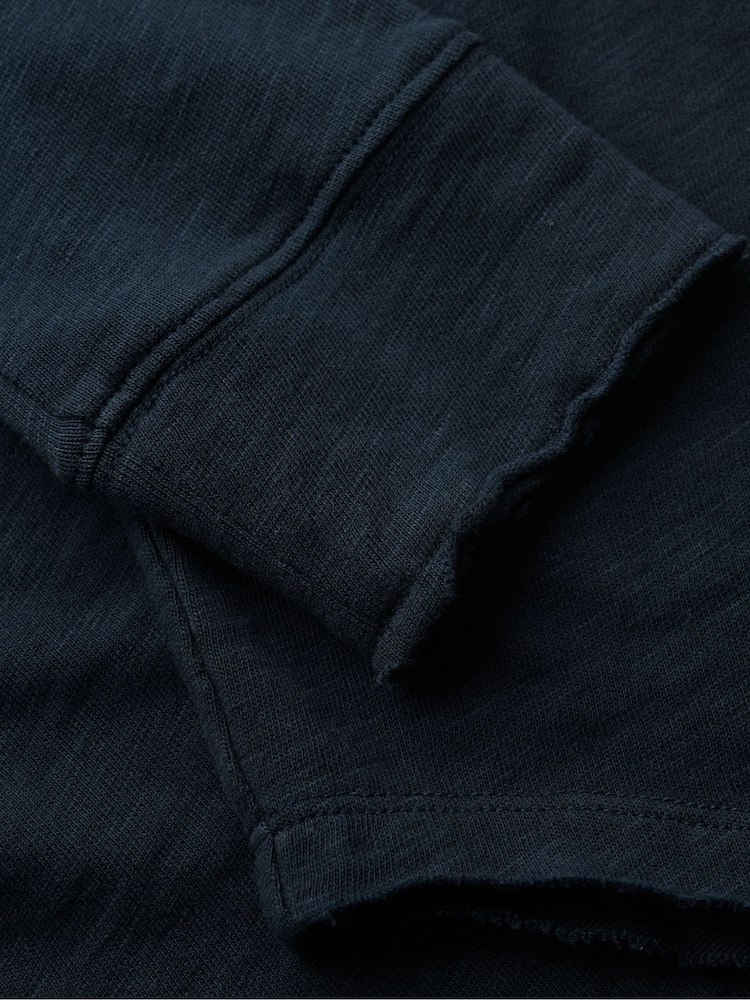 Superdry Eclipse Navy Long Sleeve 100% Cotton French Terry Top - Image 5 of 5