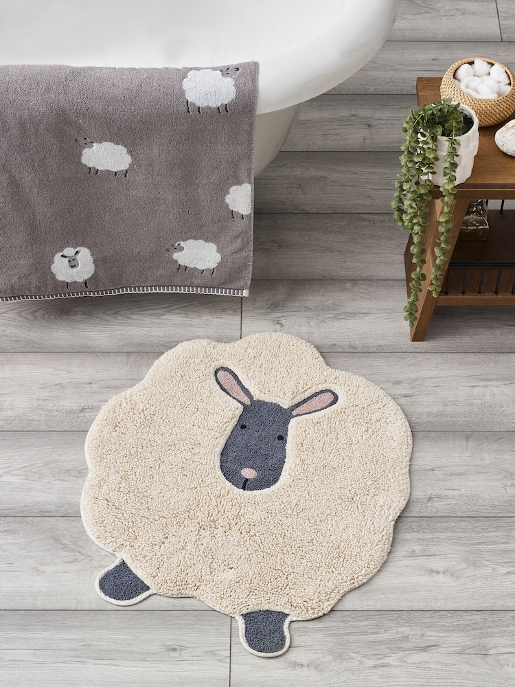 Grey Sheep 100% Cotton Bath Mat - Image 2 of 4