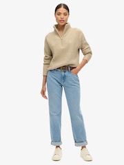 Superdry Fudge Brown Essential Half Zip Jumper - Image 3 of 5