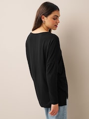 Black Long Sleeve Tunic Top - Image 3 of 5
