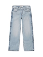 Abercrombie & Fitch Blue Braided Wide Leg Jeans - Image 4 of 8