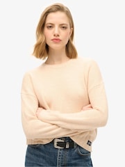 Superdry Shadow Pale Pink Essential Crew Neck Jumper - Image 1 of 4