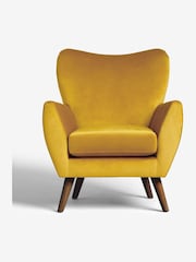 Soft Velvet Ochre Yellow Wilson II Highback Armchair - Image 2 of 6