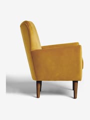Soft Velvet Ochre Yellow Wilson II Highback Armchair - Image 3 of 6