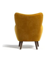 Soft Velvet Ochre Yellow Wilson II Highback Armchair - Image 4 of 6