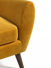Soft Velvet Ochre Yellow Wilson II Highback Armchair - Image 5 of 6