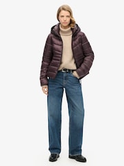 Superdry Smoky Aubergine Purple Hooded Fuji Quilt Padded Jacket - Image 5 of 9