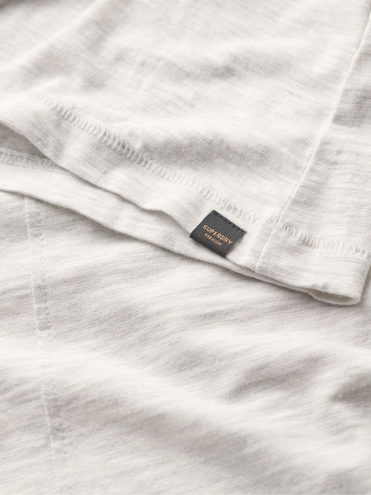 Superdry Starlight Grey Marl Long Sleeve V-Neck Jersey Top - Image 5 of 5
