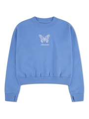 Abercrombie & Fitch Blue Butterfly Crew Neck Sweatshirt - Image 1 of 4