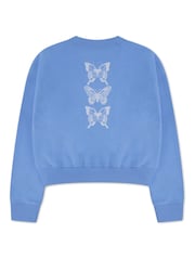 Abercrombie & Fitch Blue Butterfly Crew Neck Sweatshirt - Image 2 of 4