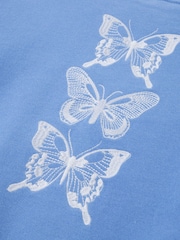 Abercrombie & Fitch Blue Butterfly Crew Neck Sweatshirt - Image 3 of 4