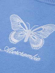 Abercrombie & Fitch Blue Butterfly Crew Neck Sweatshirt - Image 4 of 4