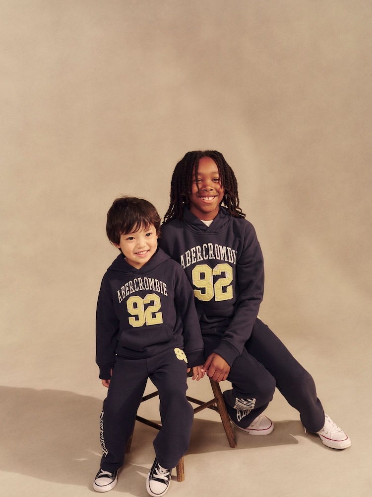 Abercrombie & Fitch Blue Logo Pullover Fleece - Image 2 of 6 Abercrombie & Fitch Blue Logo Pullover Fleece - Image 2 of 6