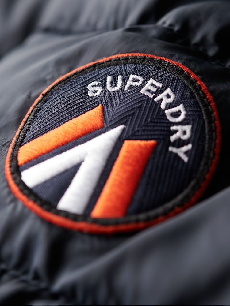 Superdry Eclipse Navy Hooded Fuji Quilt Padded Jacket - Image 6 of 6