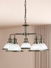 Searchlight Antique Brass Honeysuckle 5Lt Pendant Ceiling Light - Image 1 of 3