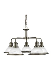 Searchlight Antique Brass Honeysuckle 5Lt Pendant Ceiling Light - Image 2 of 3