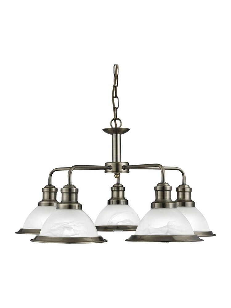 Searchlight Antique Brass Honeysuckle 5Lt Pendant Ceiling Light - Image 2 of 3