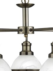 Searchlight Antique Brass Honeysuckle 5Lt Pendant Ceiling Light - Image 3 of 3