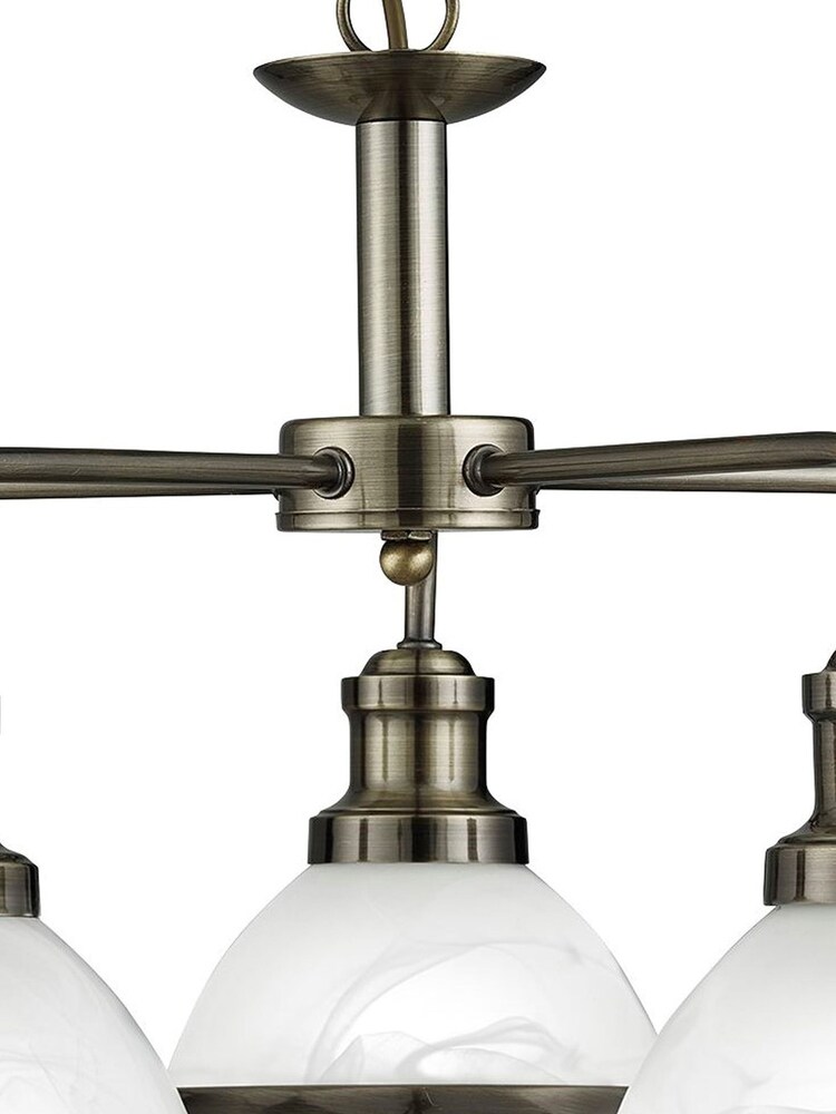 Searchlight Antique Brass Honeysuckle 5Lt Pendant Ceiling Light - Image 3 of 3