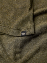 Superdry Khaki Metallic Long Sleeve V-Neck Jersey Top - Image 5 of 5