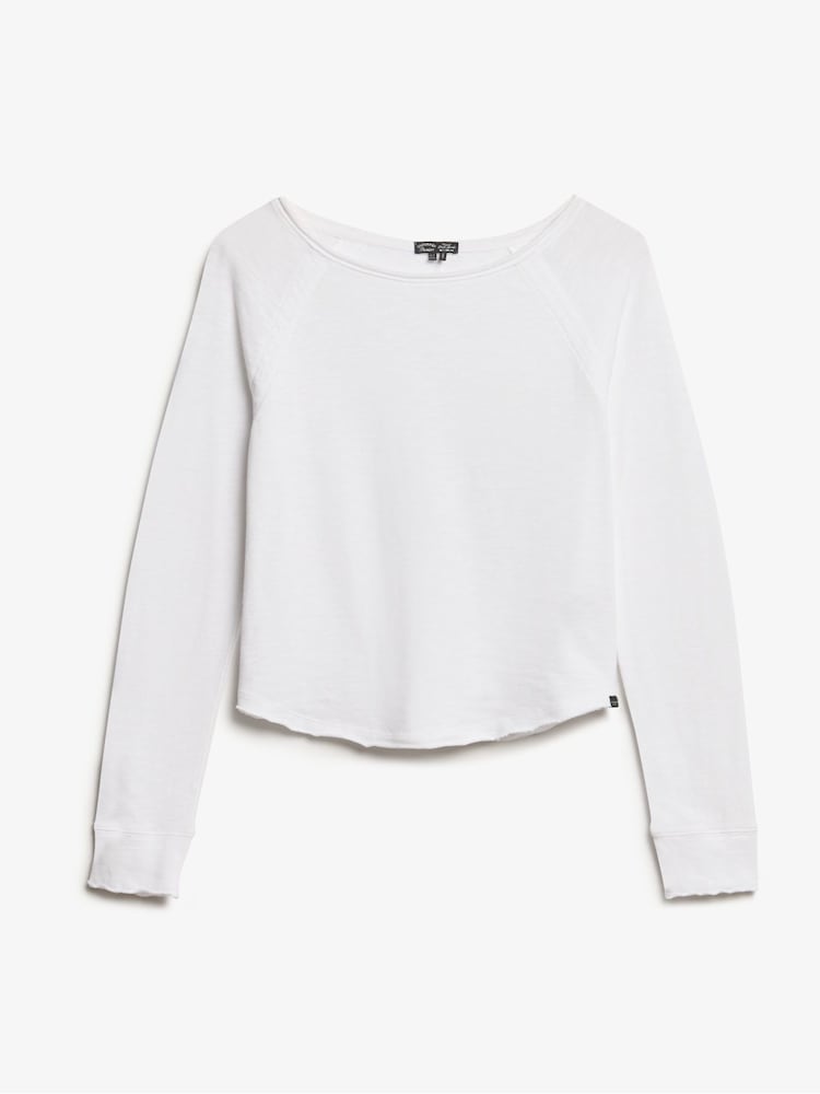 Superdry Optic Long Sleeve 100% Cotton French Terry Top - Image 3 of 4