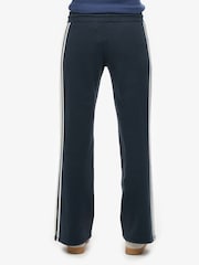 Superdry Eclipse Navy Athletic Stripe Flare 100% Cotton Joggers - Image 5 of 8