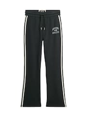Superdry Eclipse Navy Athletic Stripe Flare 100% Cotton Joggers - Image 6 of 8