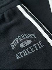 Superdry Eclipse Navy Athletic Stripe Flare 100% Cotton Joggers - Image 7 of 8