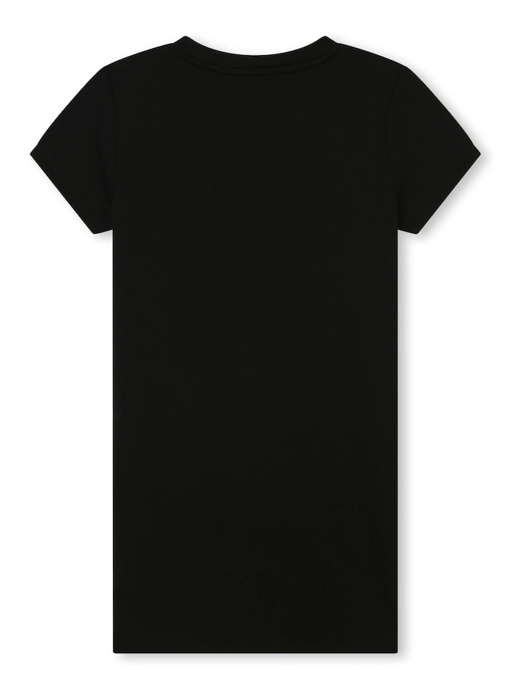 Черное двухслойное платье с логотипом DKNY - Image 3 of 3