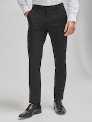 Black Slim Tapered Fit Stretch Smart Trousers - Image 1 of 5