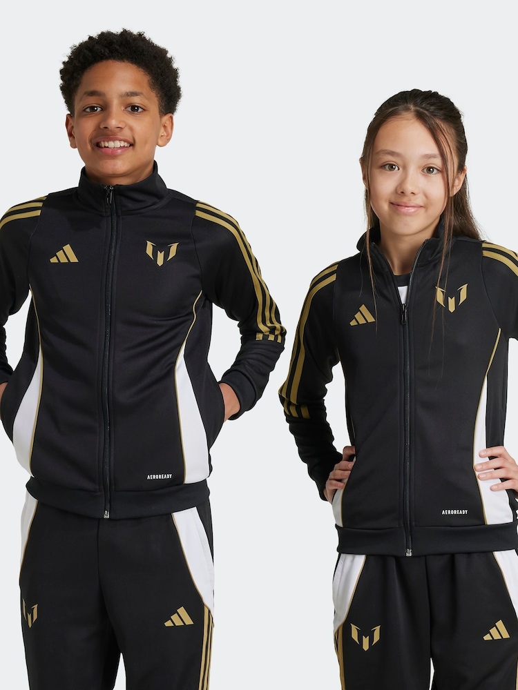 adidas Black/White Messi Tracksuit Track Top - Image 1 of 8