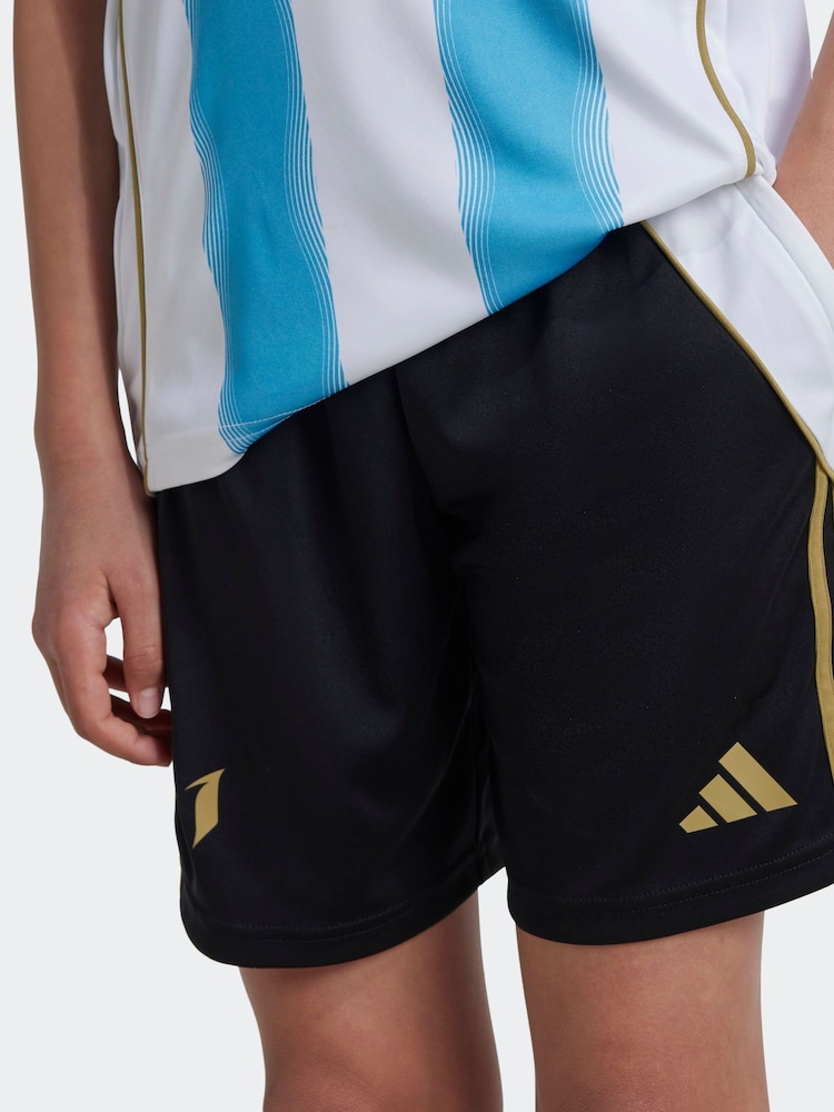adidas Black/White Messi Training Shorts Kids - Image 6 of 8