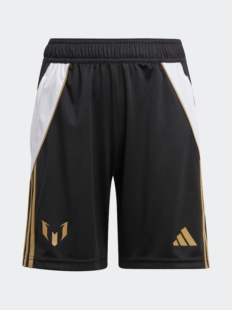 adidas Black/White Messi Training Shorts Kids - Image 8 of 8