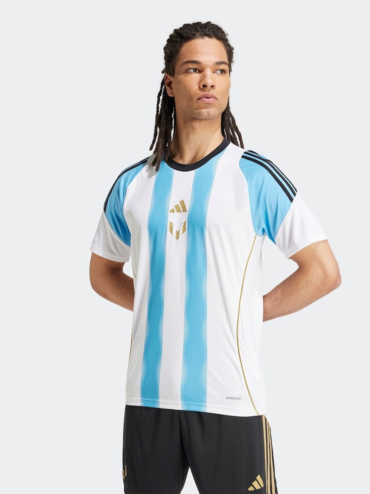 adidas Blue/White Messi Training Jersey - Image 1 of 8 adidas Blue/White Messi Training Jersey - Image 1 of 8