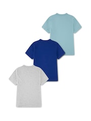 Abercrombie & Fitch Grey/Light Blue/Dark Blue Short Sleeve T-Shirts 3 Pack - Image 2 of 5
