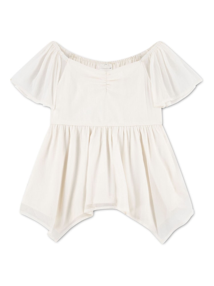Abercrombie & Fitch Cream Babydoll Top - Image 1 of 3 Abercrombie & Fitch Cream Babydoll Top - Image 1 of 3