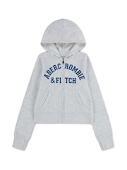 سترة بهودي بشعار وسحاب طولي من Abercrombie & Fitch - صورة 1 من 3