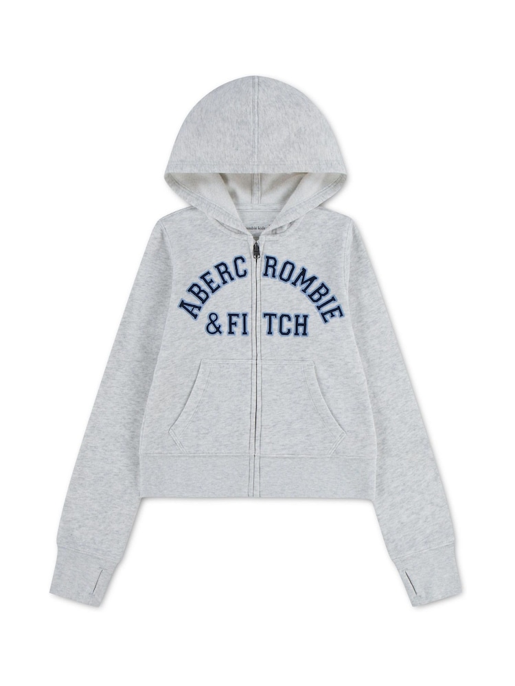 سترة بهودي بشعار وسحاب طولي من Abercrombie & Fitch - صورة 1 من 3 سترة بهودي بشعار وسحاب طولي من Abercrombie & Fitch - صورة 1 من 3