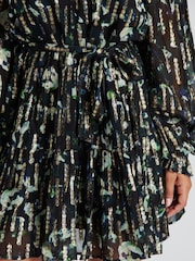 Finding Friday Black Metallic Long Sleeve Short Dress - Image 6 of 6