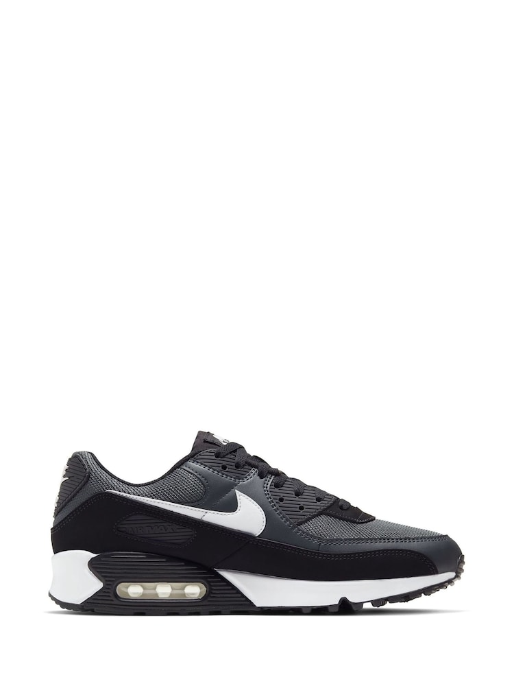 Nike Black/White Air Max 90 Trainers - Image 5 of 10